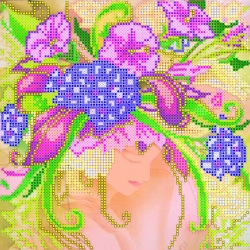 Схема для вышивания бисером АБРИС АРТ "Девушка Лето"